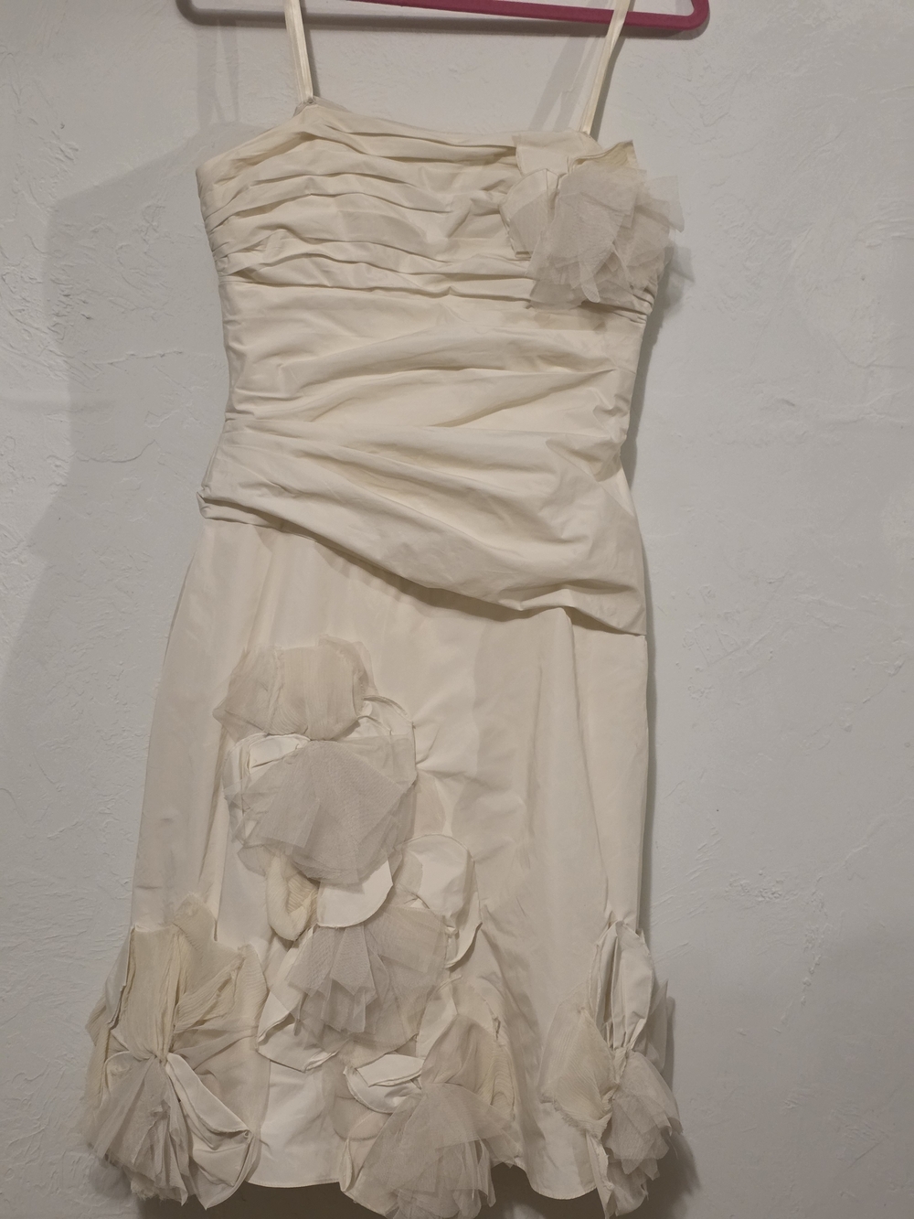 BCBGMaxAzria Cream Strapless Floral Appliqué Dress - Picture 5 of 5